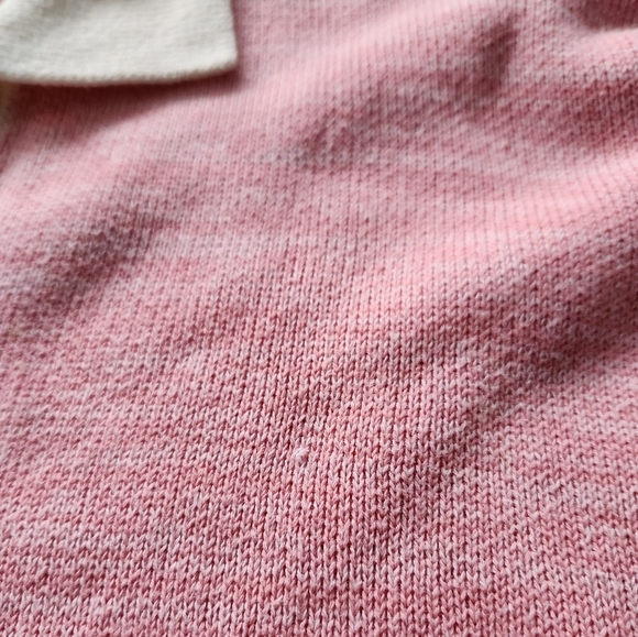 BDG Renna Long Sleeve Rugby Sweater Large Pink Oversized Preppy Collared Cotton - Picture 14 of 14